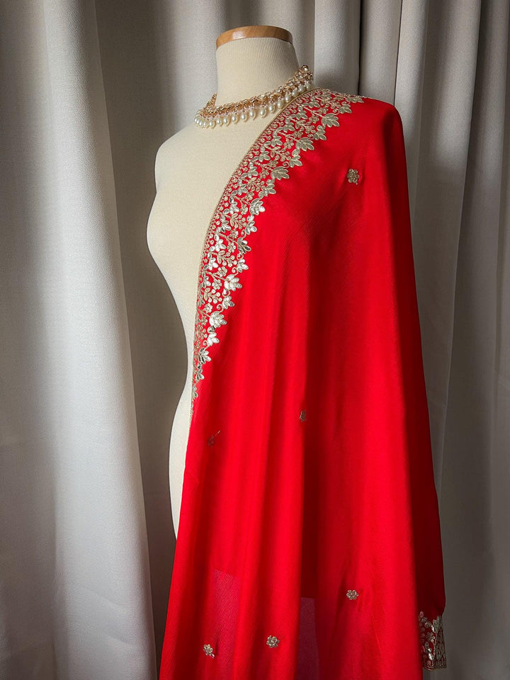 Red Gotta Dupatta Dupatta THE KUNDAN SHOP 