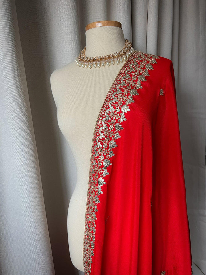 Red Gotta Dupatta Dupatta THE KUNDAN SHOP 