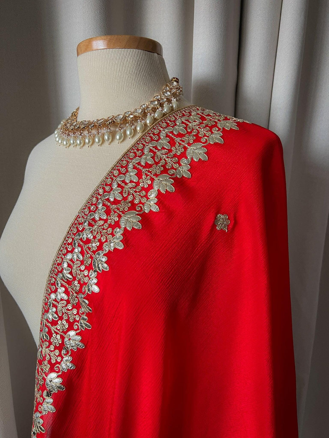 Red Gotta Dupatta Dupatta THE KUNDAN SHOP 