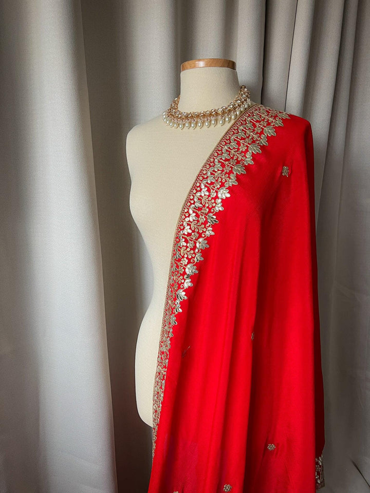 Red Gotta Dupatta Dupatta THE KUNDAN SHOP 