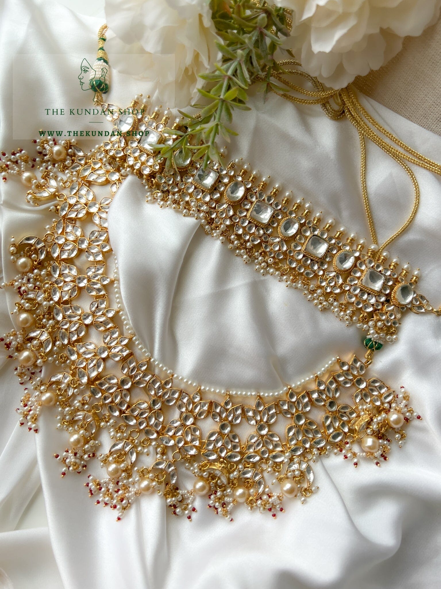 Everlasting in Pearl & Red Necklace Sets THE KUNDAN SHOP 