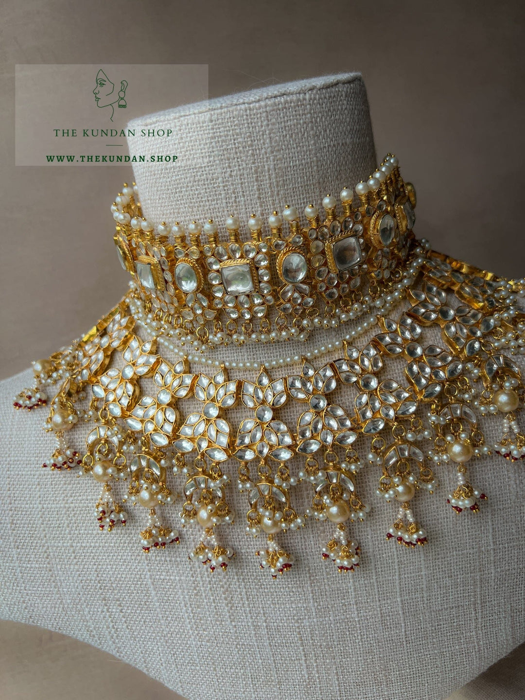 Everlasting in Pearl & Red Necklace Sets THE KUNDAN SHOP 