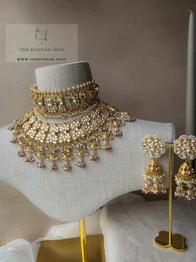 Everlasting in Pearl & Red Necklace Sets THE KUNDAN SHOP 