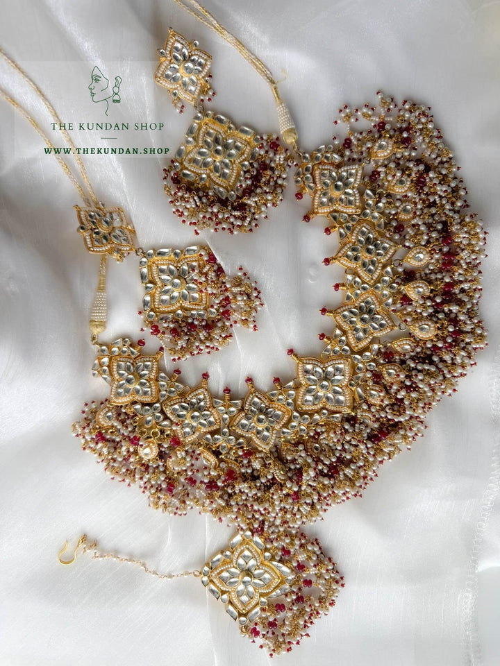 Warmth Ruby in Statement Kundan Necklace Sets THE KUNDAN SHOP 