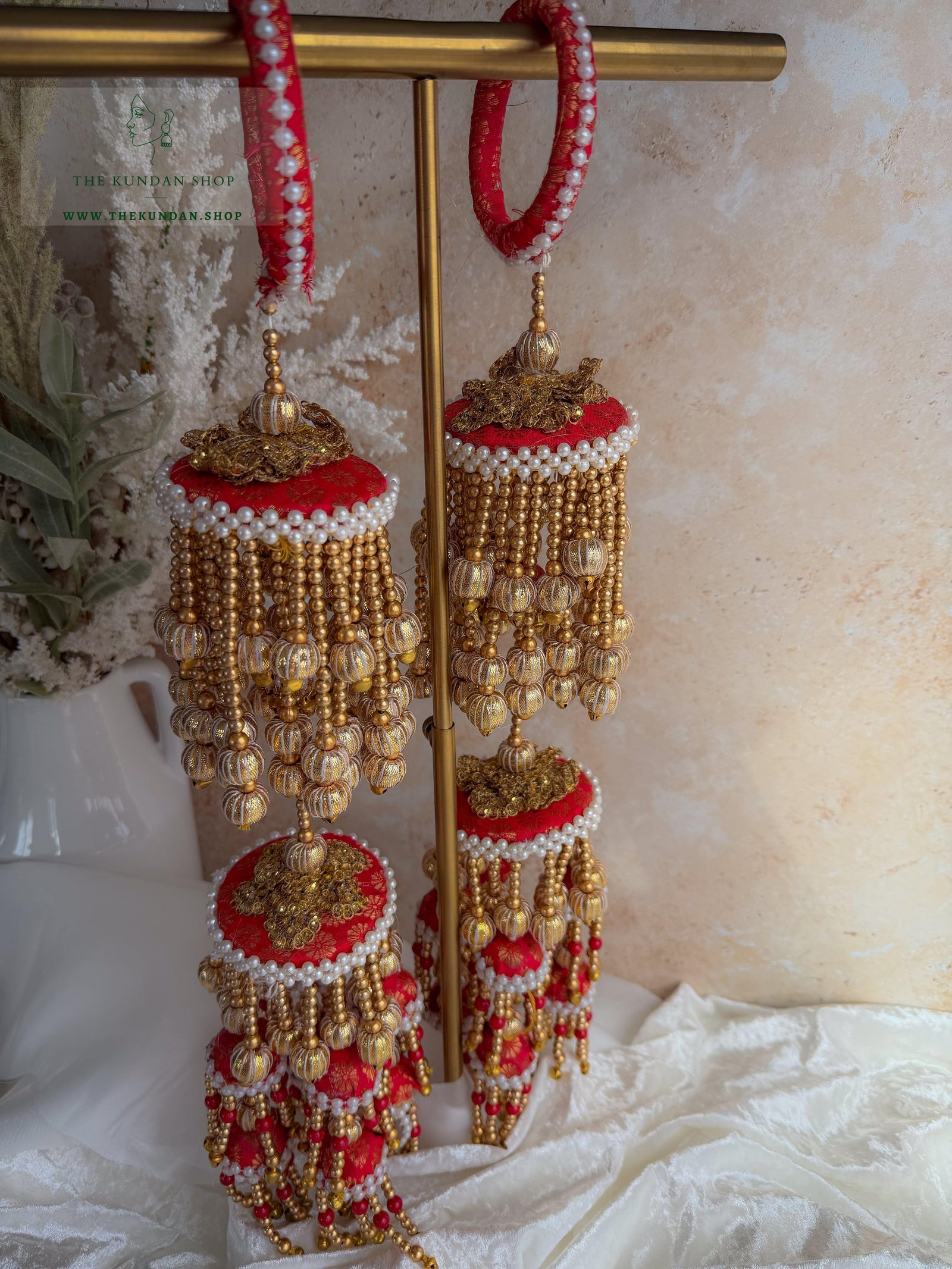 Pearl Space // Red Fabric Kaleeray Kaleeray THE KUNDAN SHOP 