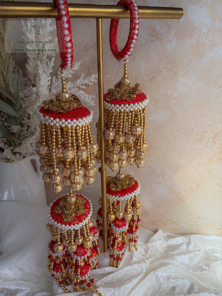 Pearl Space // Red Fabric Kaleeray Kaleeray THE KUNDAN SHOP 