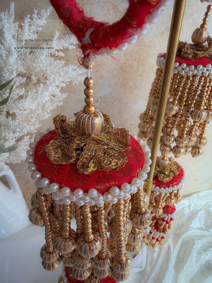 Pearl Space // Red Fabric Kaleeray Kaleeray THE KUNDAN SHOP 
