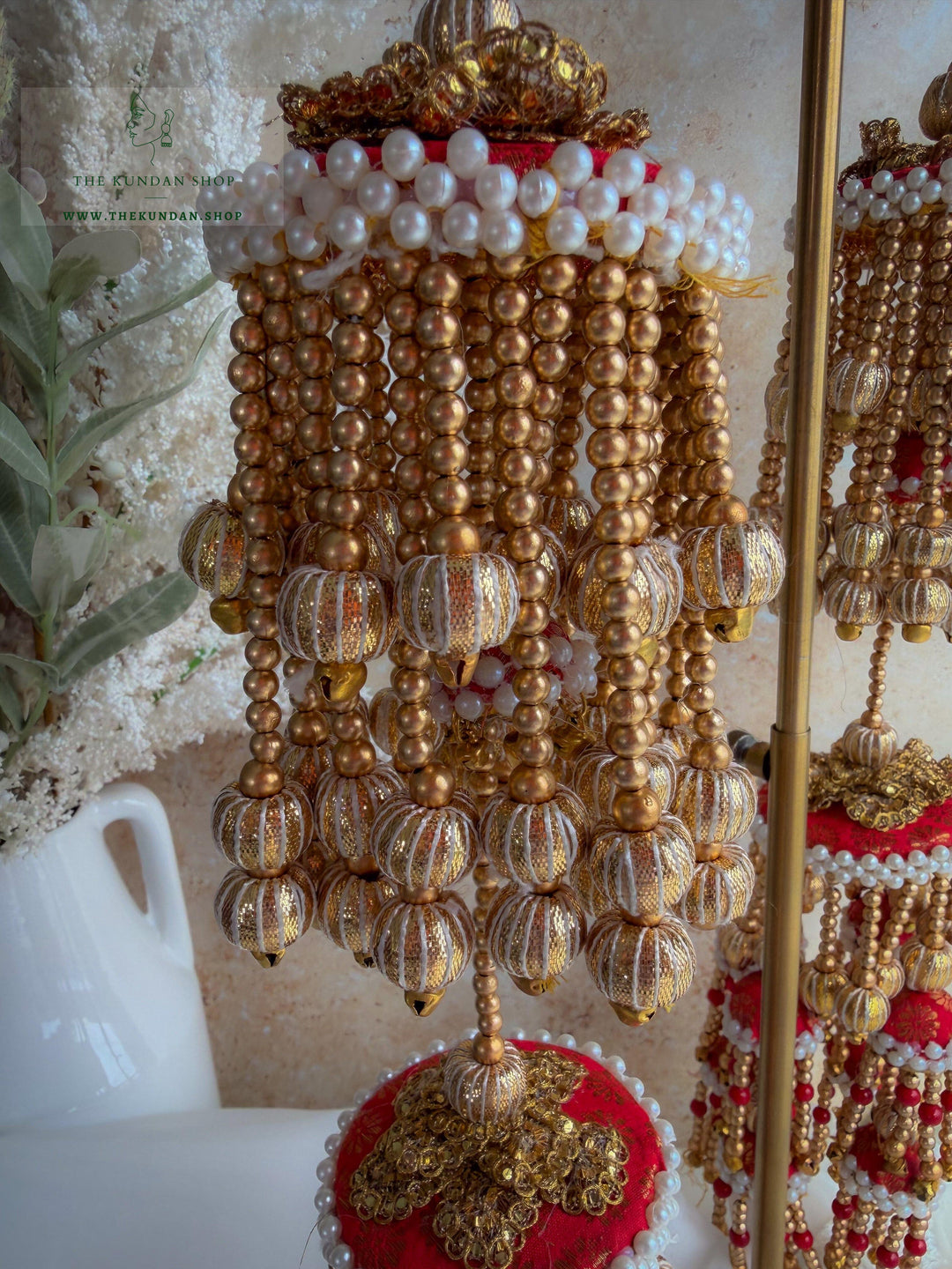 Pearl Space // Red Fabric Kaleeray Kaleeray THE KUNDAN SHOP 