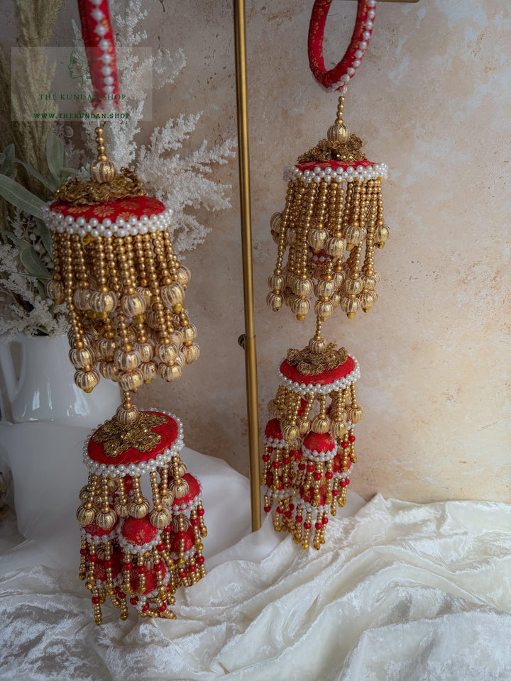 Pearl Space // Red Fabric Kaleeray Kaleeray THE KUNDAN SHOP 