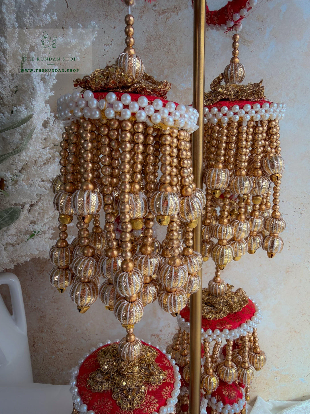 Pearl Space // Red Fabric Kaleeray Kaleeray THE KUNDAN SHOP 