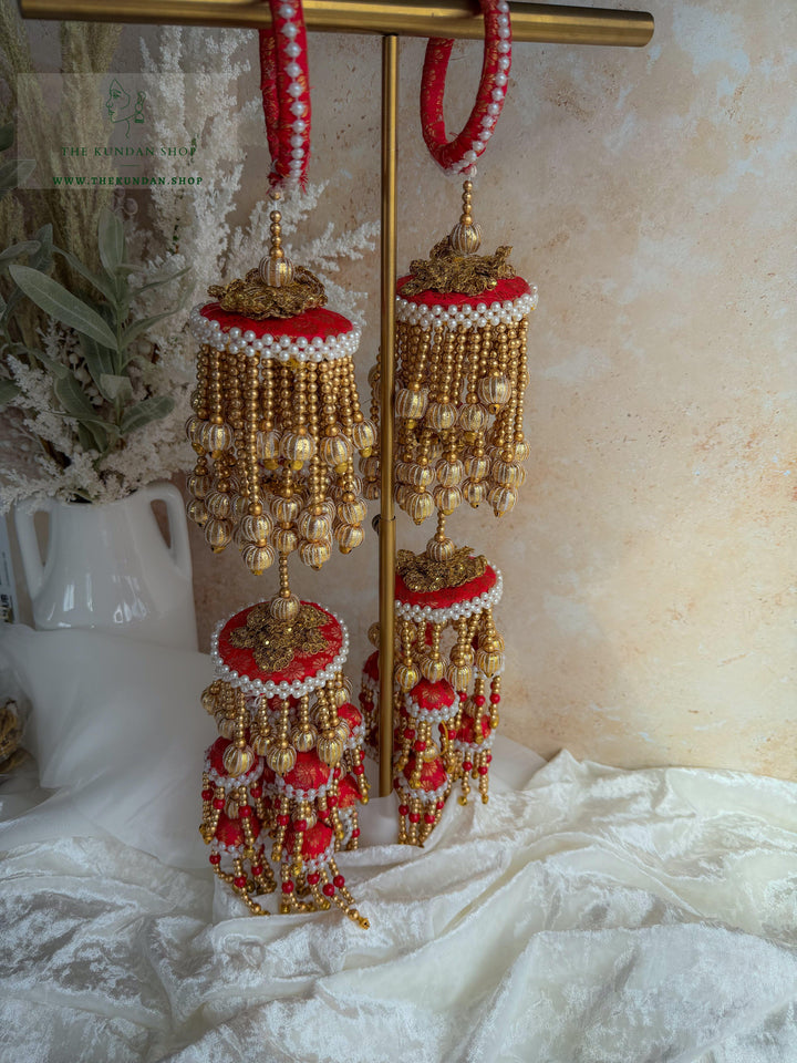 Pearl Space // Red Fabric Kaleeray Kaleeray THE KUNDAN SHOP 