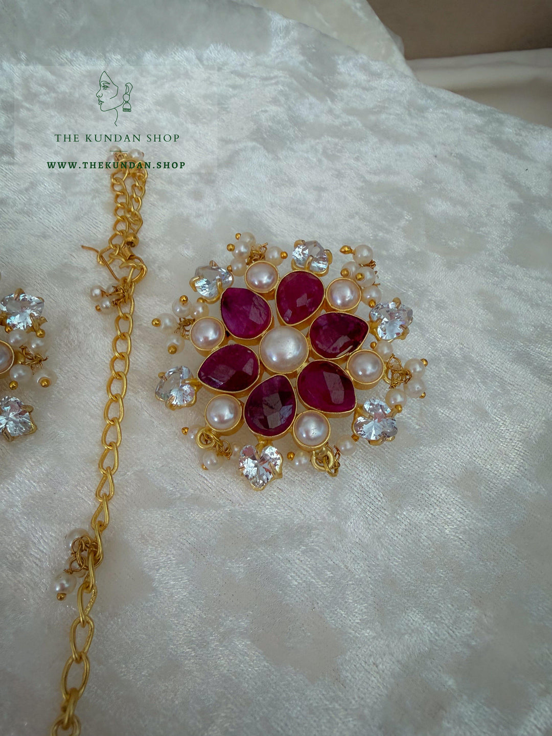 Petal Garden // Ruby Earrings + Tikka THE KUNDAN SHOP 