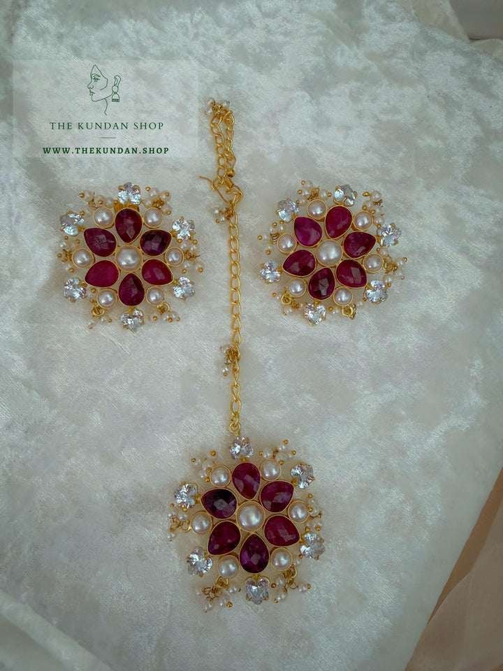 Petal Garden // Ruby Earrings + Tikka THE KUNDAN SHOP 
