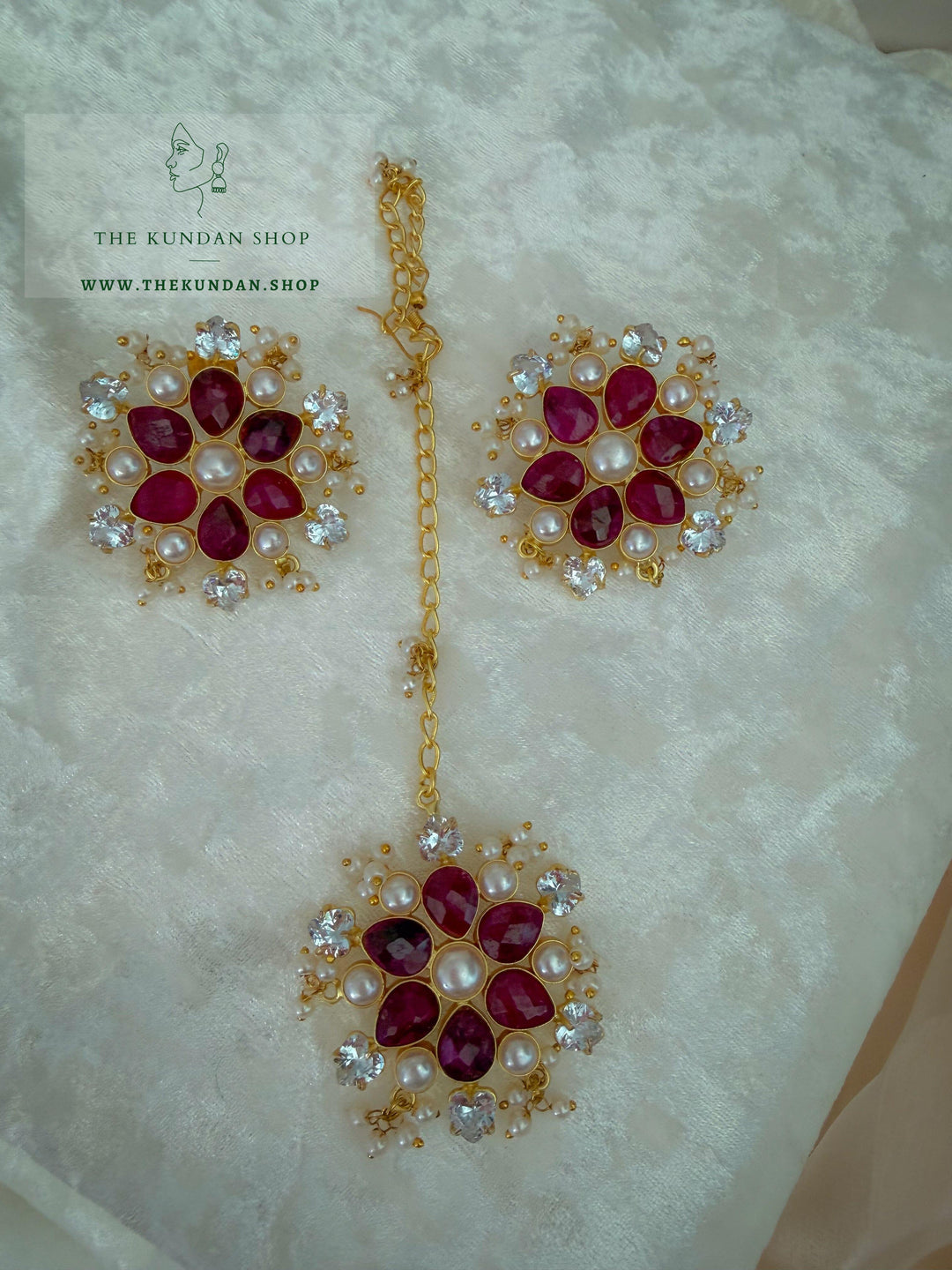 Petal Garden // Ruby Earrings + Tikka THE KUNDAN SHOP 