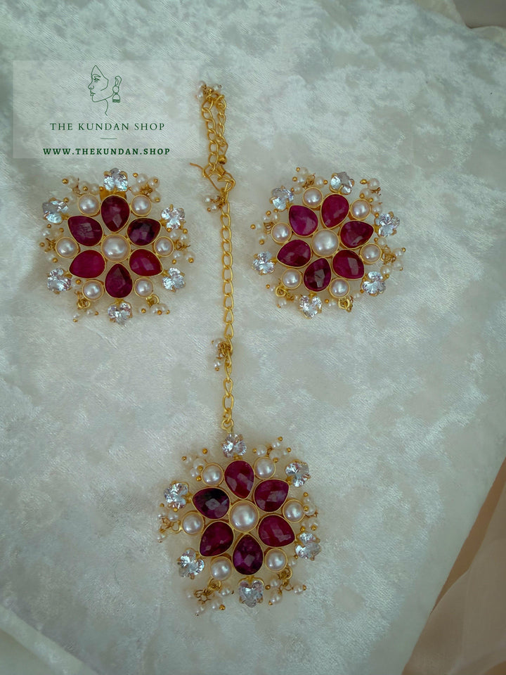 Petal Garden // Ruby Earrings + Tikka THE KUNDAN SHOP 