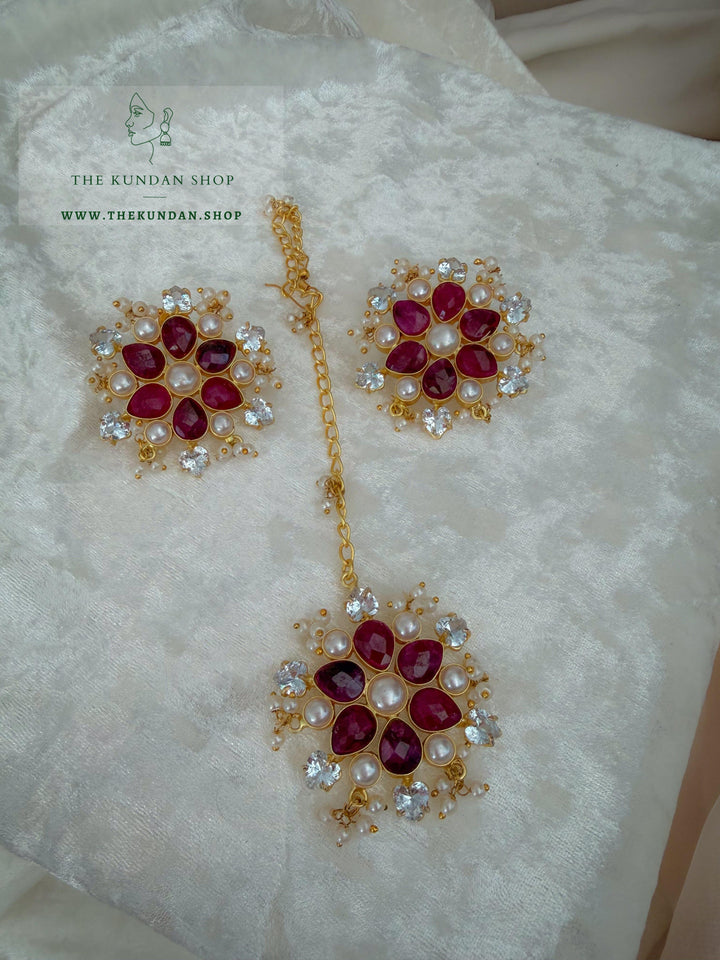 Petal Garden // Ruby Earrings + Tikka THE KUNDAN SHOP 