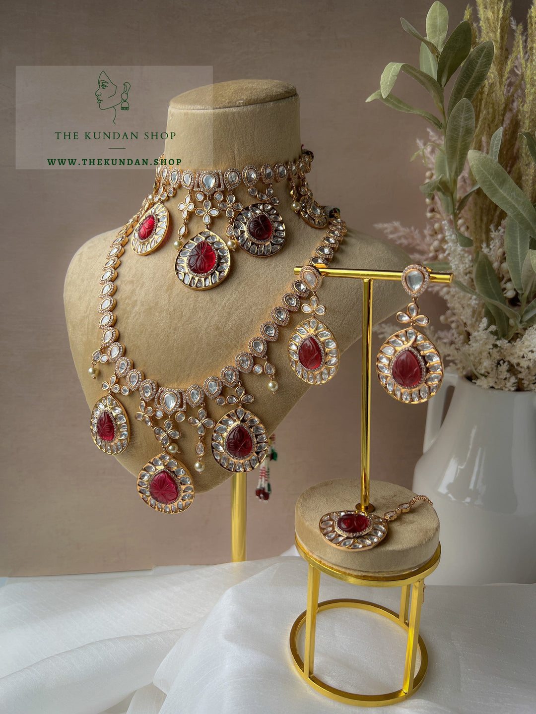 Signature in Red Necklace Sets THE KUNDAN SHOP 