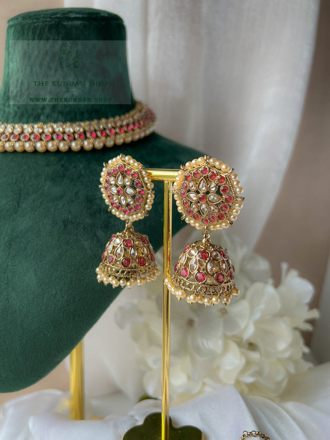 Raised in Red Necklace Sets THE KUNDAN SHOP 