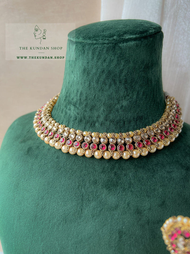 Raised in Red Necklace Sets THE KUNDAN SHOP 