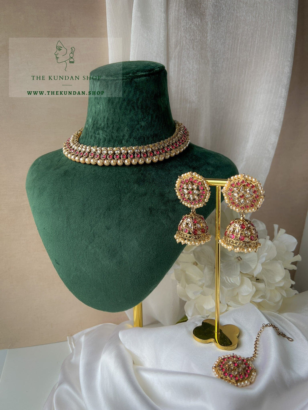 Raised in Red Necklace Sets THE KUNDAN SHOP 