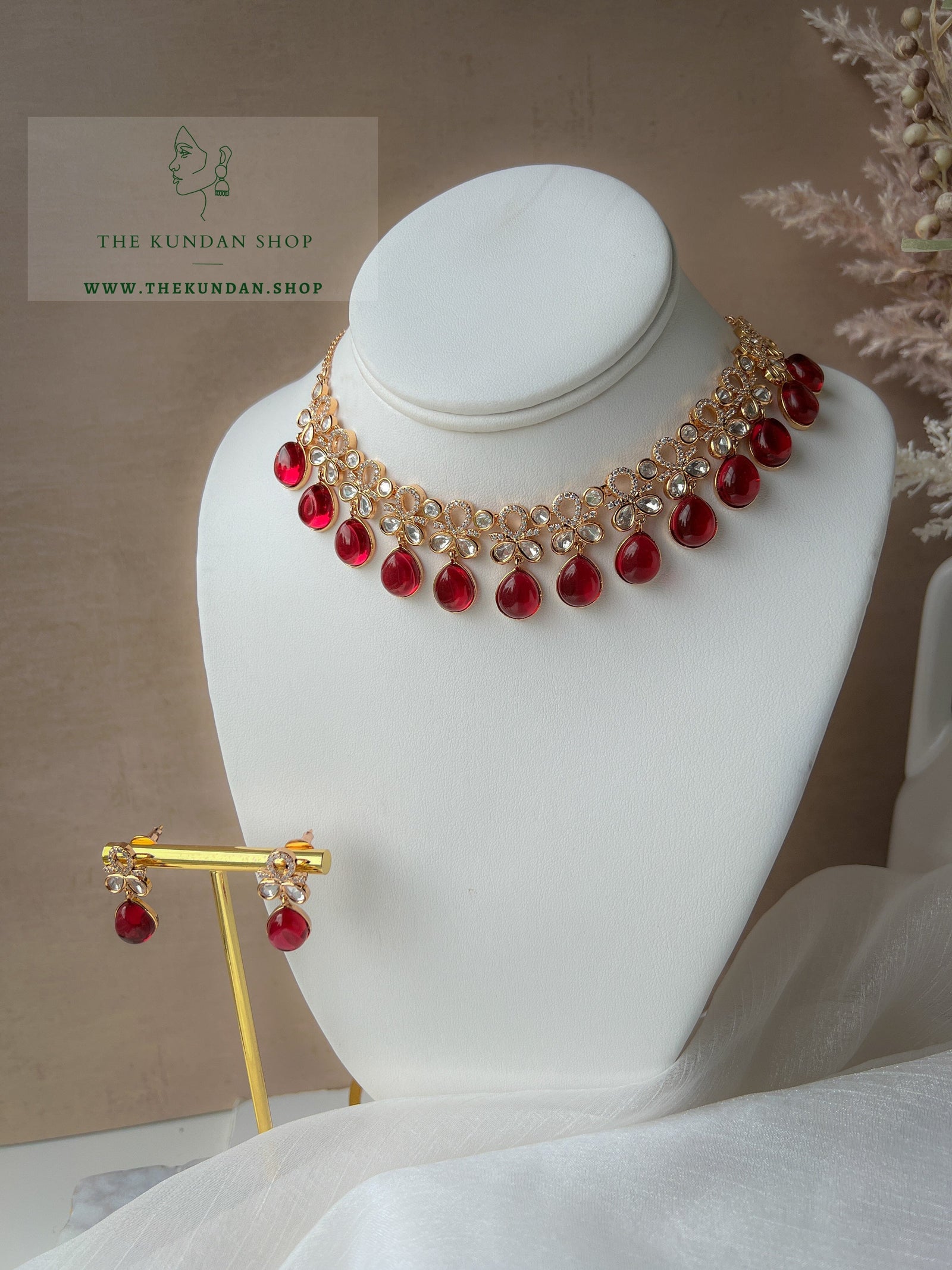 Hopeless Romantic in Red Necklace Sets THE KUNDAN SHOP 