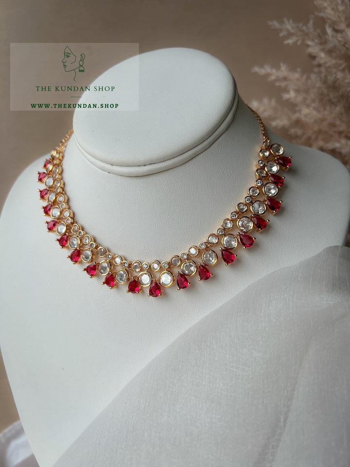 Gatekeep in Red Necklace Sets THE KUNDAN SHOP 