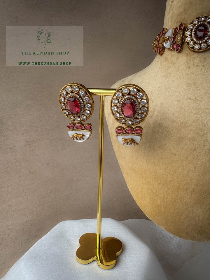 Quaint in Ruby Necklace Sets THE KUNDAN SHOP 