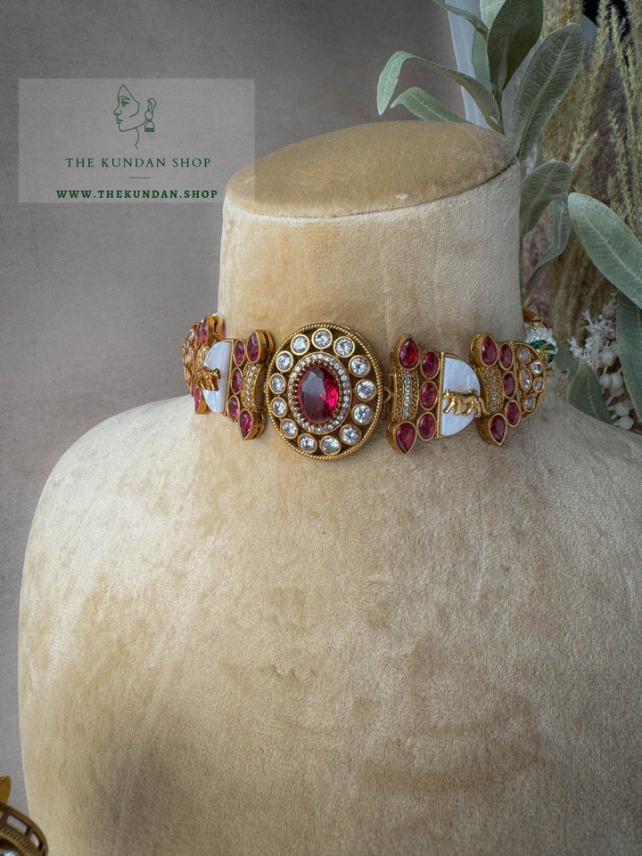 Quaint in Ruby Necklace Sets THE KUNDAN SHOP 