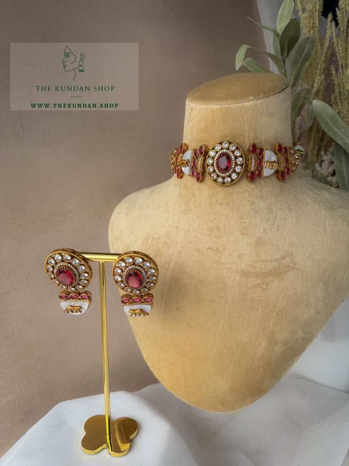 Quaint in Ruby Necklace Sets THE KUNDAN SHOP 