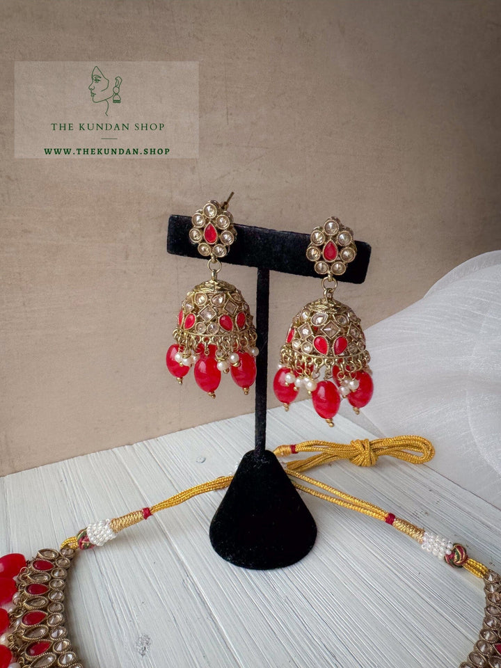 Saving Grace in Red Necklace Sets THE KUNDAN SHOP 