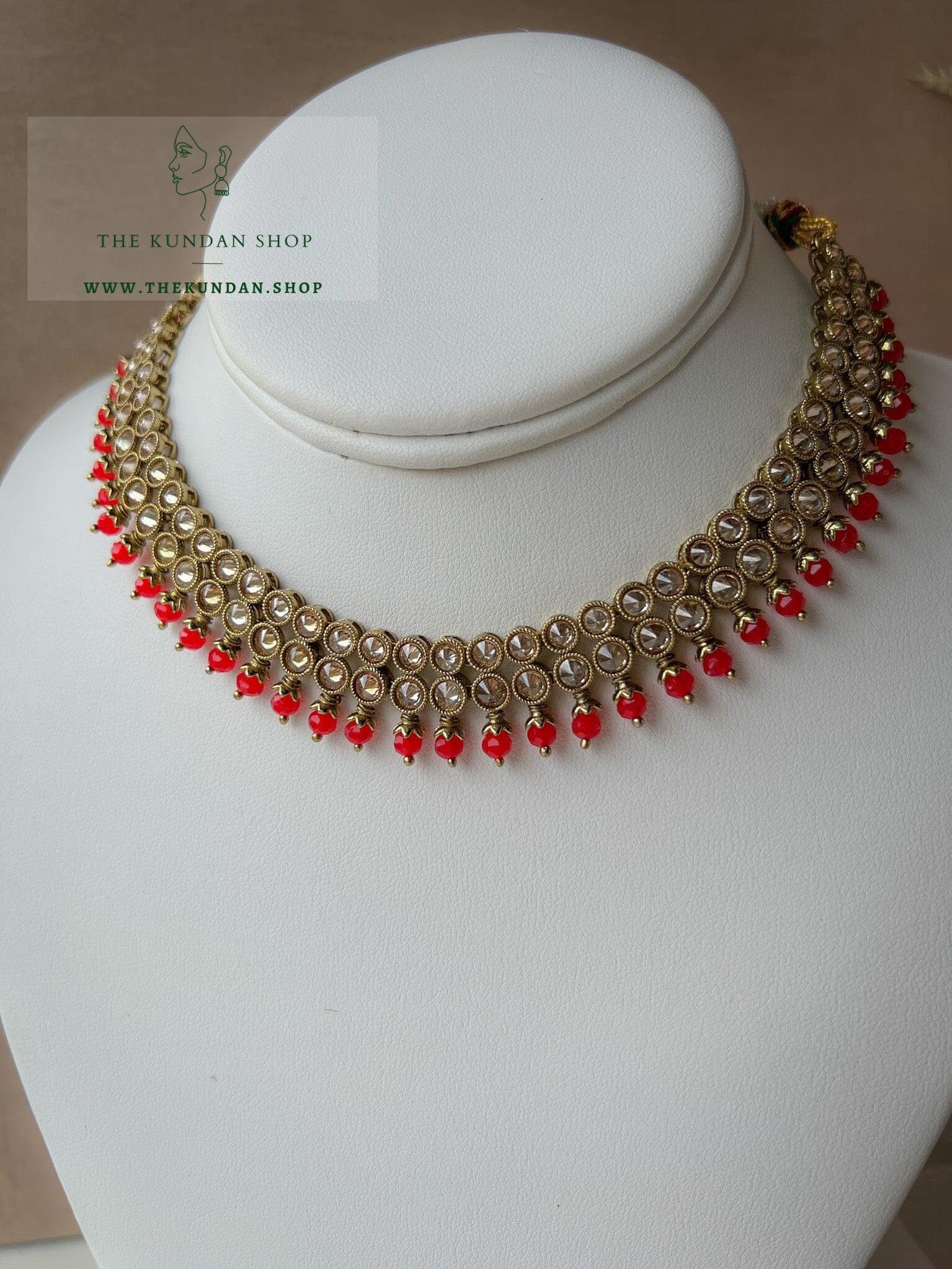 Impress Polki in Red Necklace Sets THE KUNDAN SHOP 