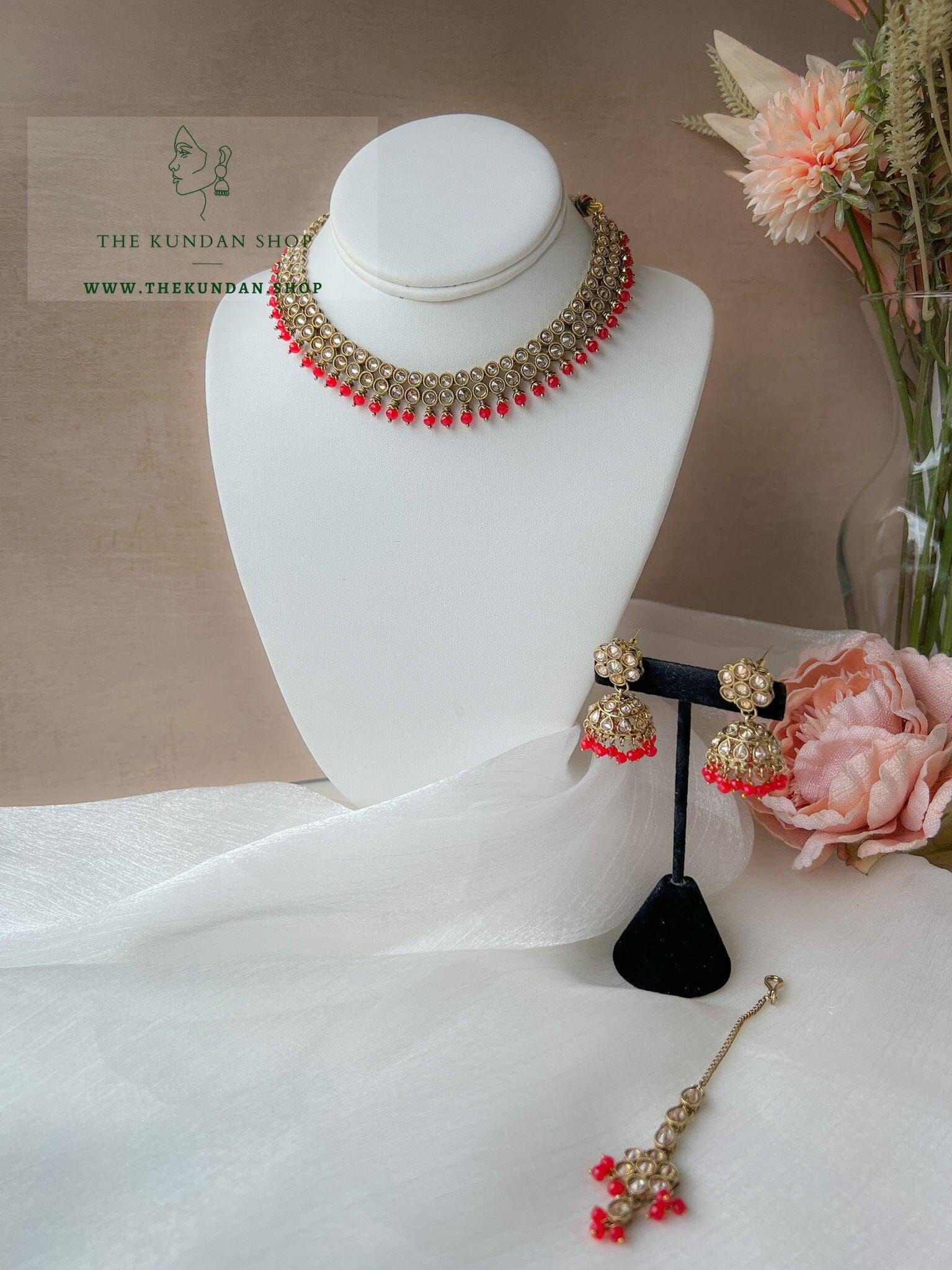 Impress Polki in Red Necklace Sets THE KUNDAN SHOP 