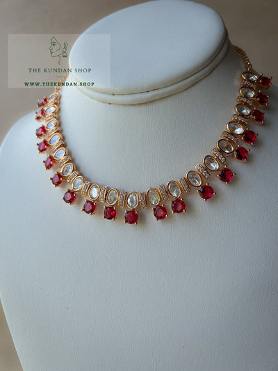 Embellished in Red Necklace Sets THE KUNDAN SHOP 