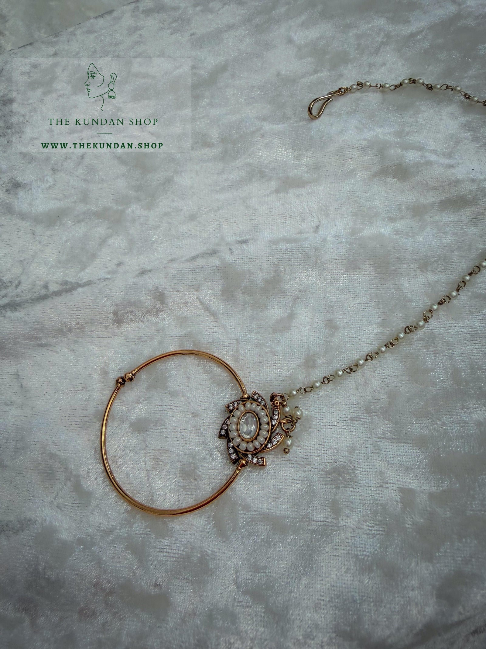 Rhinestone & Kundan // Bridal Nose Ring Naath THE KUNDAN SHOP 