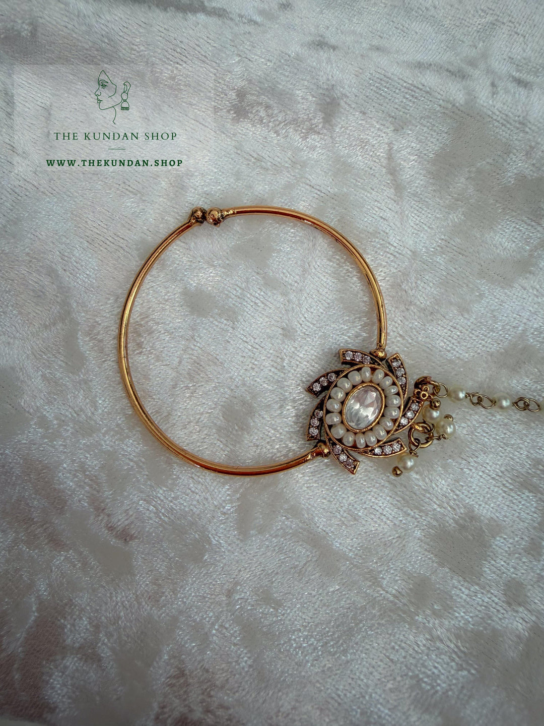 Rhinestone &amp; Kundan // Bridal Nose Ring Naath THE KUNDAN SHOP 