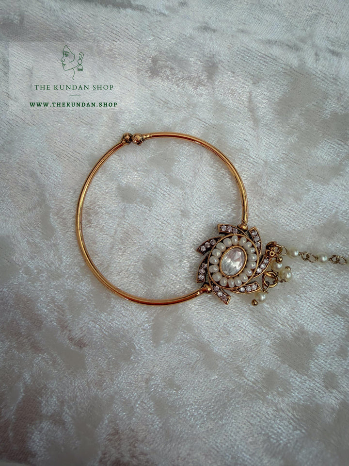 Rhinestone &amp; Kundan // Bridal Nose Ring Naath THE KUNDAN SHOP 