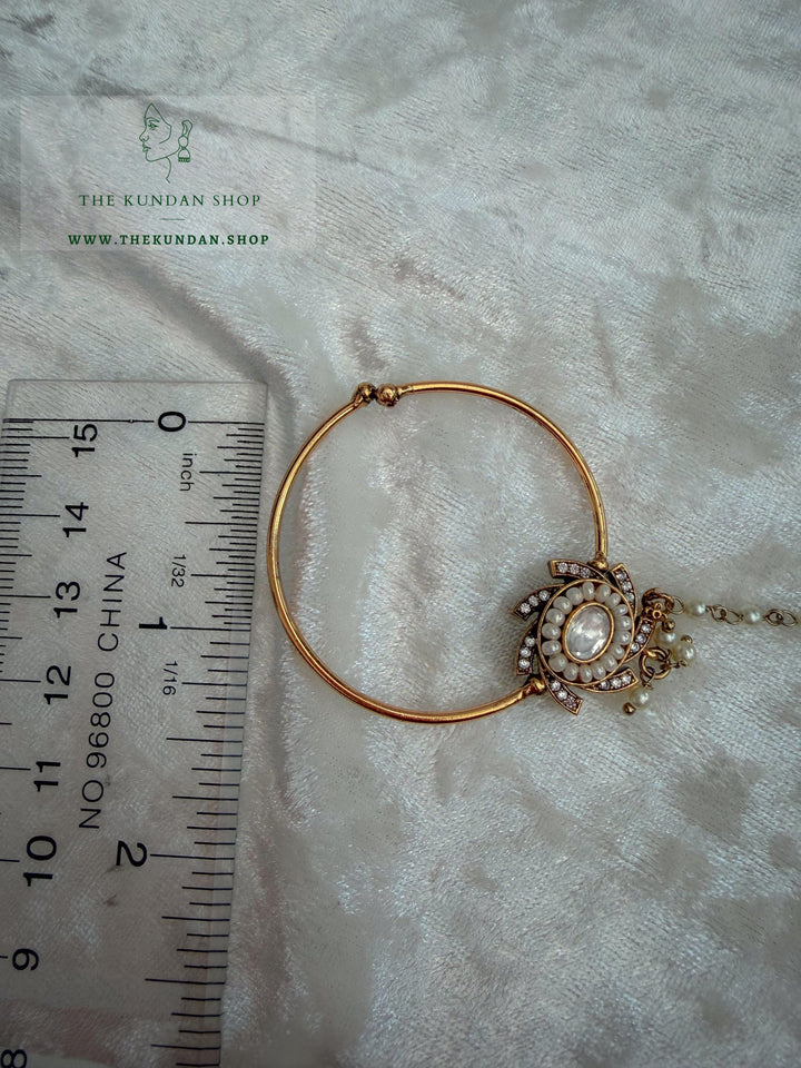 Rhinestone &amp; Kundan // Bridal Nose Ring Naath THE KUNDAN SHOP 