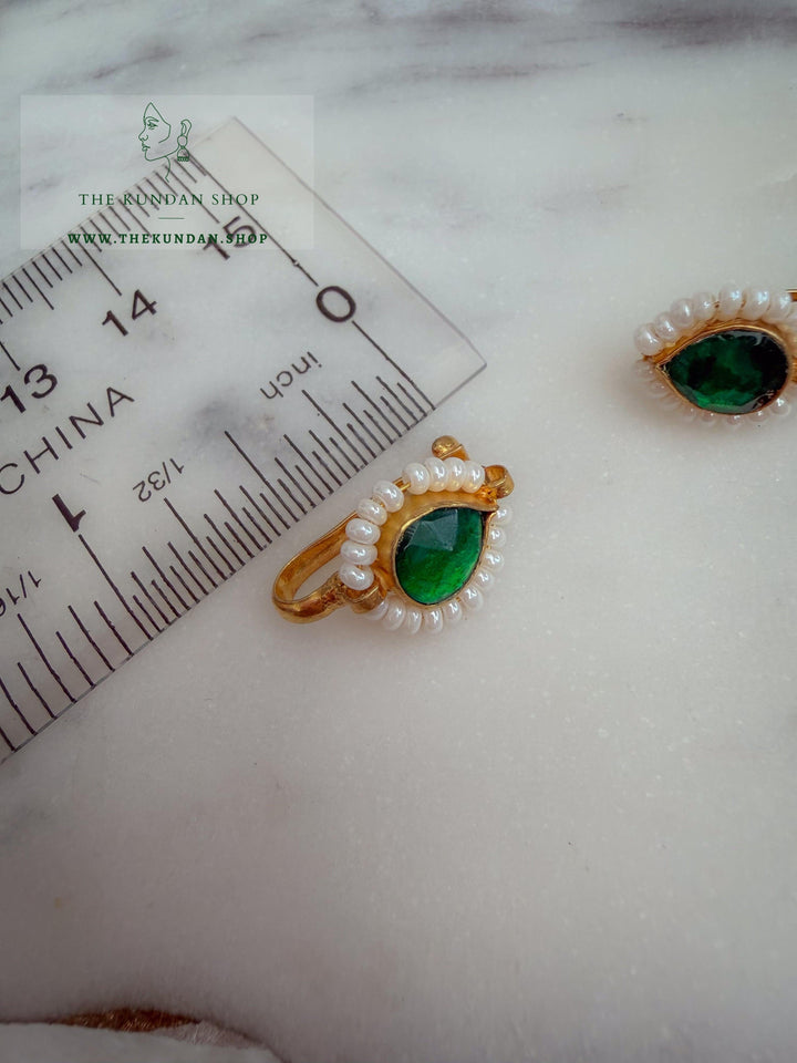 Round Kundan Nose Pin Naath THE KUNDAN SHOP 
