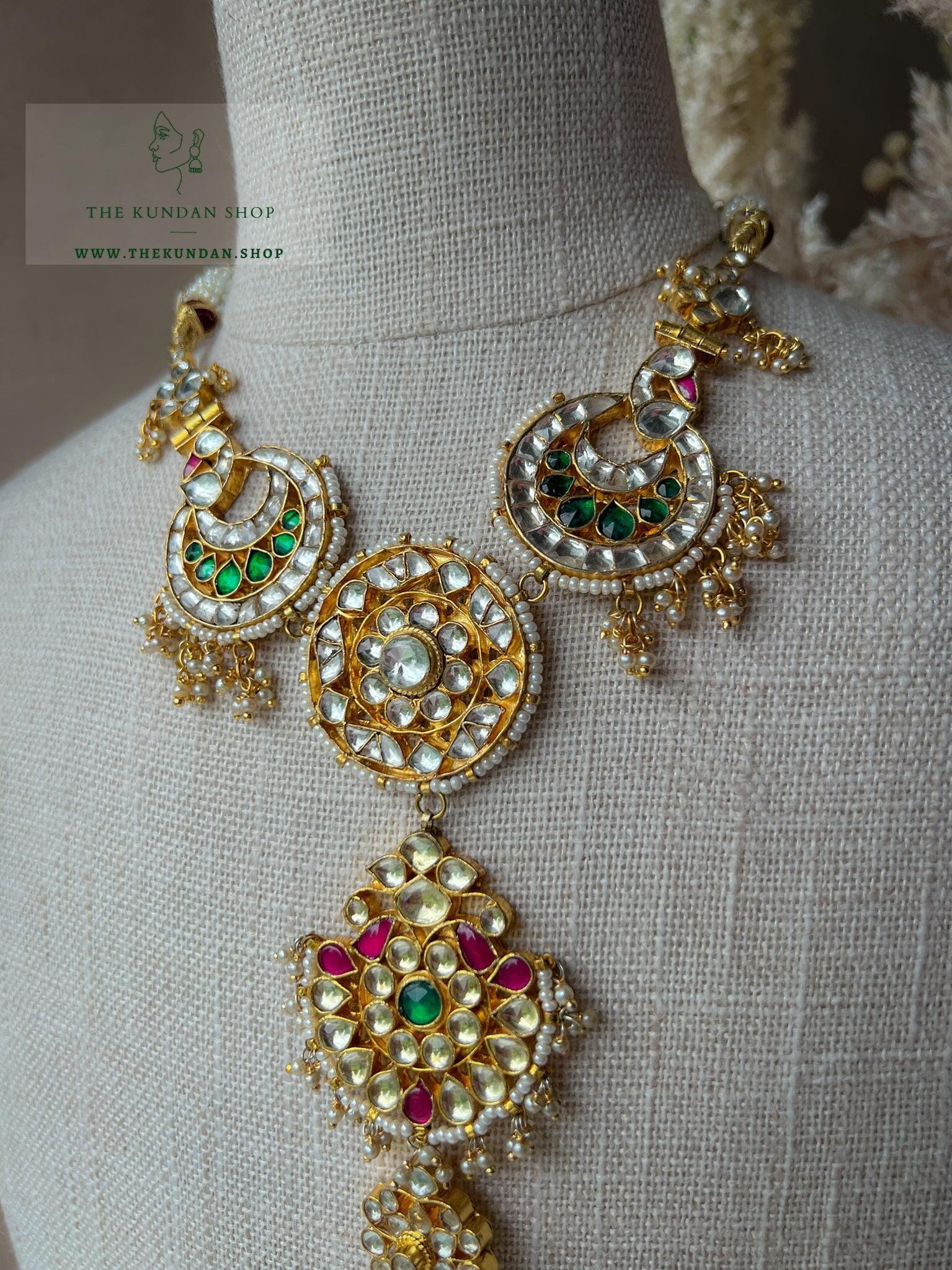Round Drop Kundan Pendant Necklace Sets THE KUNDAN SHOP 