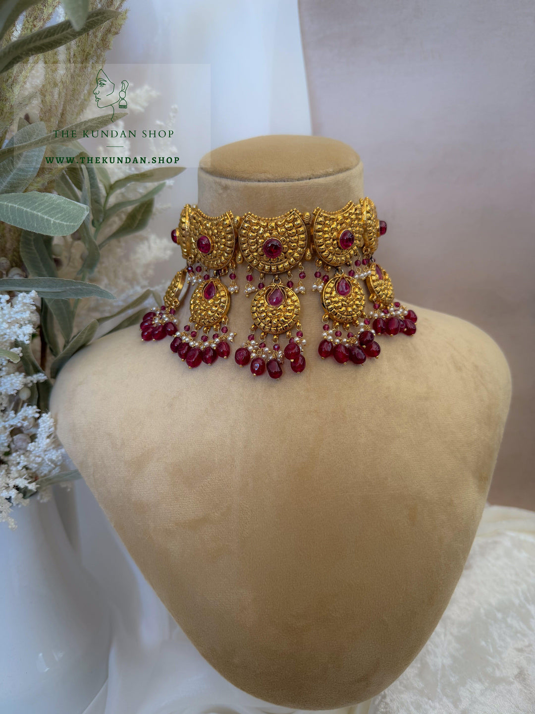 Stay Still in Ruby Necklace Sets THE KUNDAN SHOP 