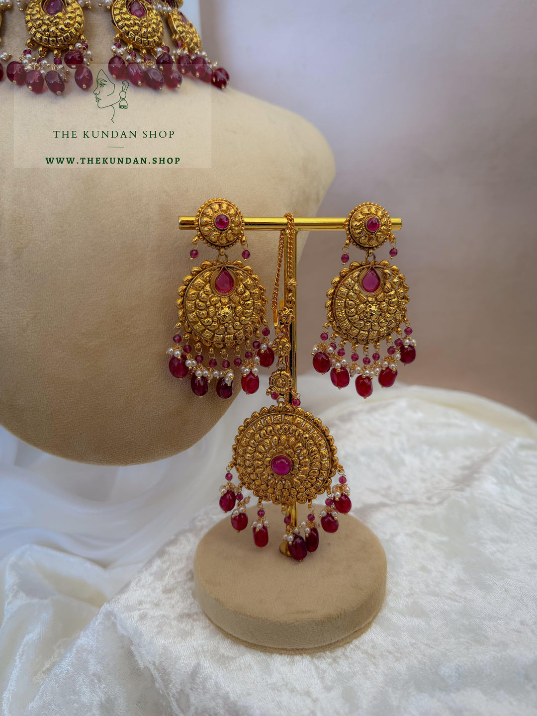 Stay Still in Ruby Necklace Sets THE KUNDAN SHOP 