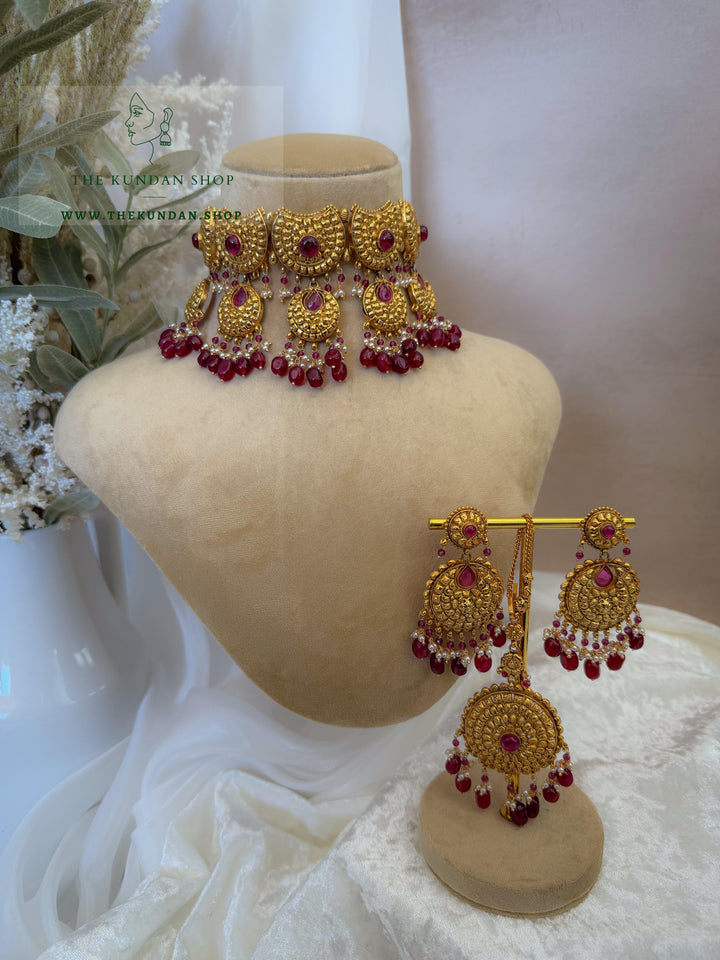 Stay Still in Ruby Necklace Sets THE KUNDAN SHOP 