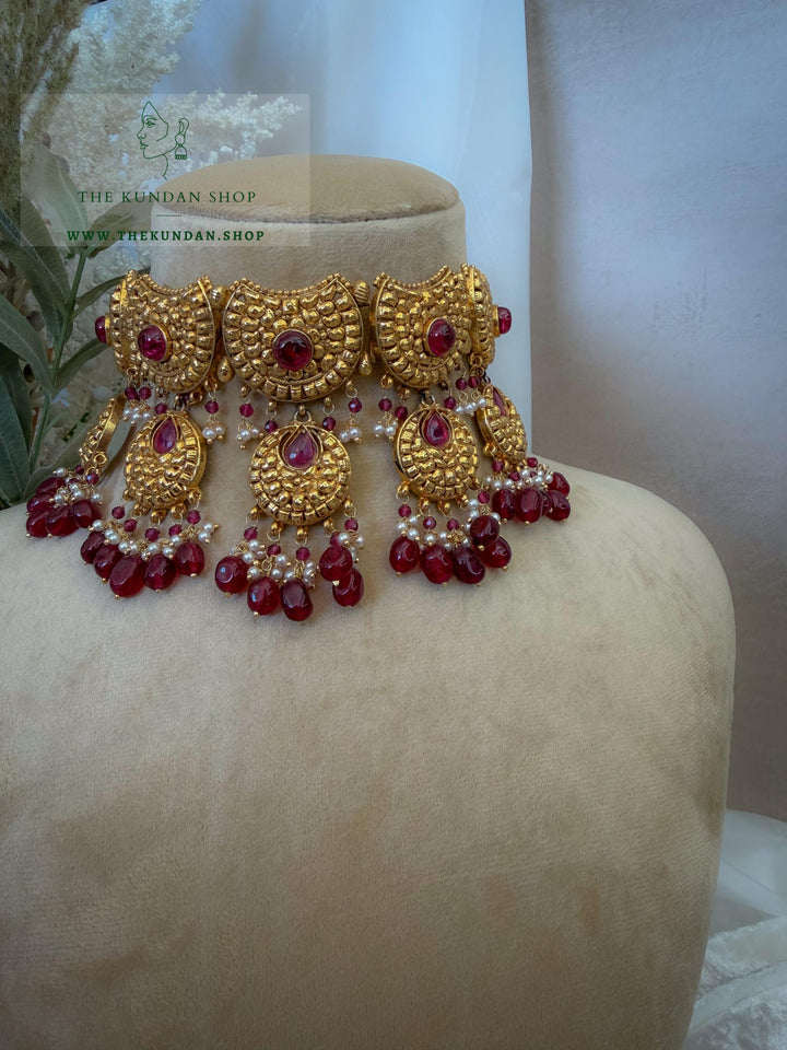 Stay Still in Ruby Necklace Sets THE KUNDAN SHOP 