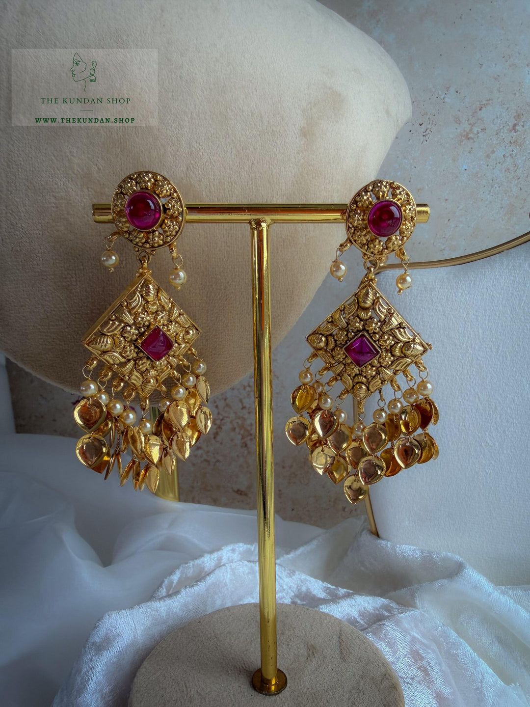 Royal Ember in Ruby // Pippal Patti Necklace Sets THE KUNDAN SHOP 
