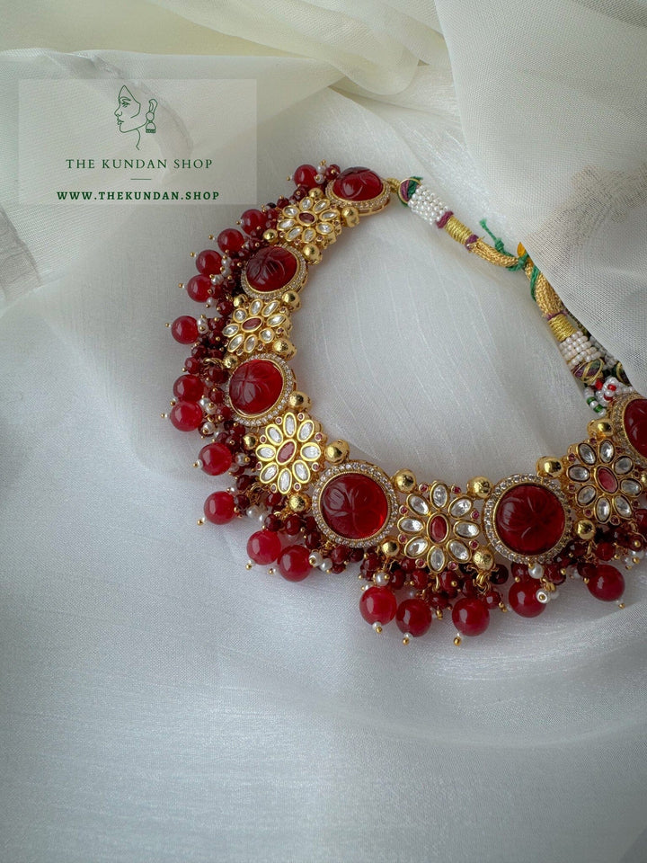 Floral Night in Ruby Necklace Sets THE KUNDAN SHOP 