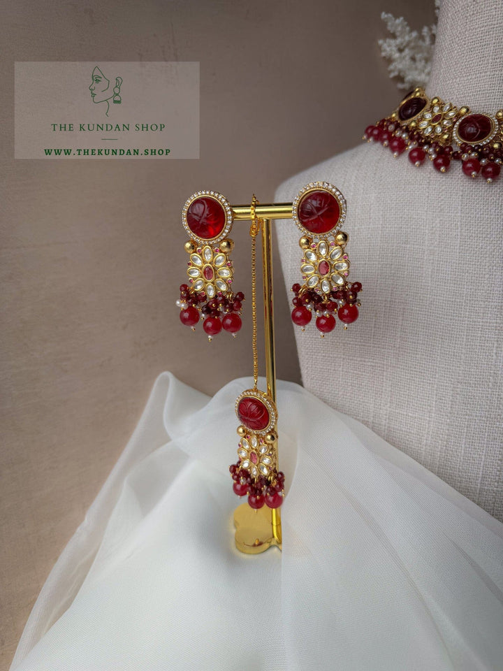 Floral Night in Ruby Necklace Sets THE KUNDAN SHOP 