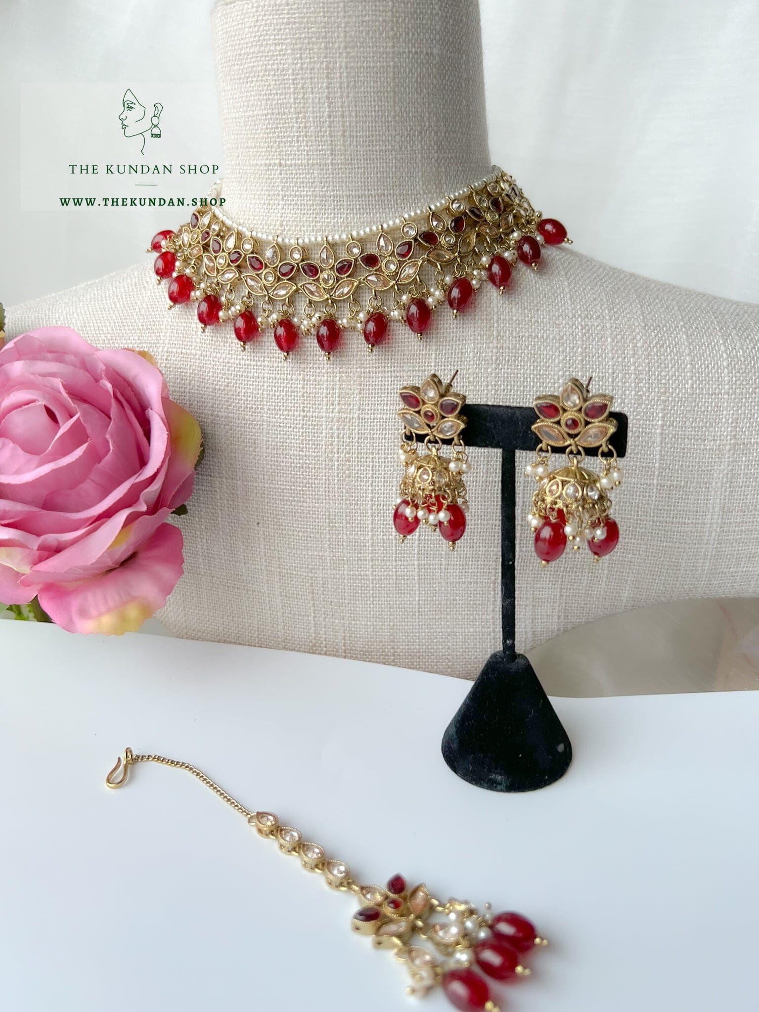 Focus in Ruby Necklace Sets THE KUNDAN SHOP 