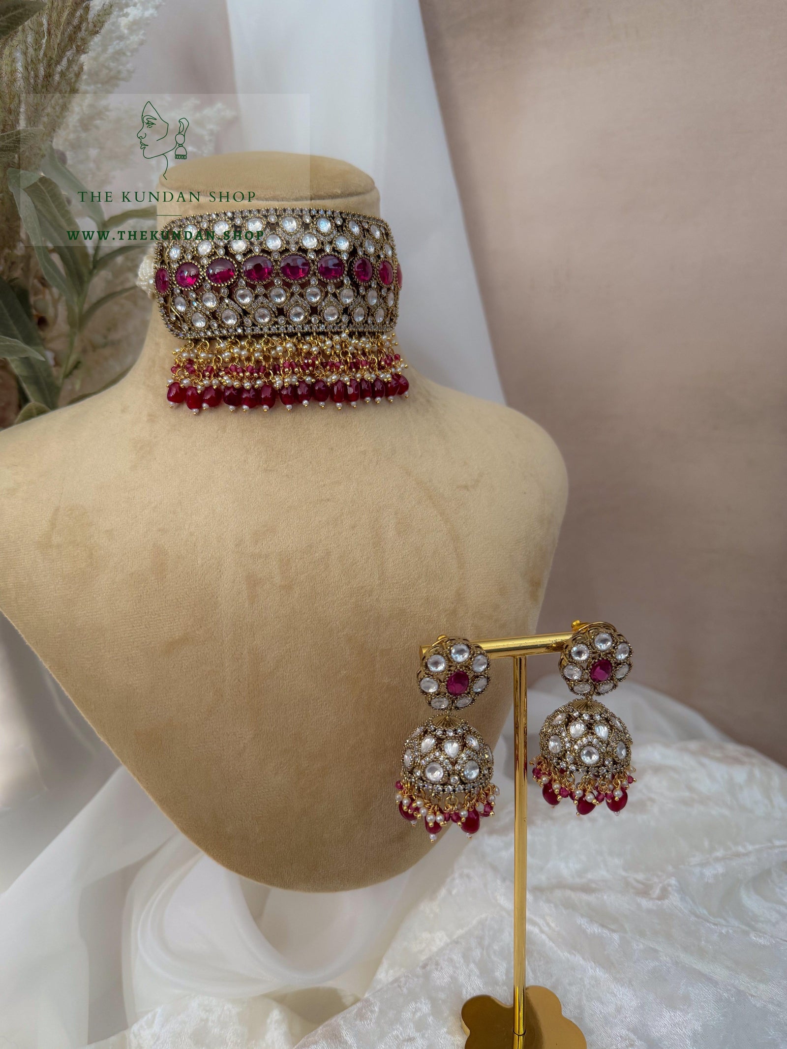 Carved At Dusk // Ruby Necklace Sets THE KUNDAN SHOP 