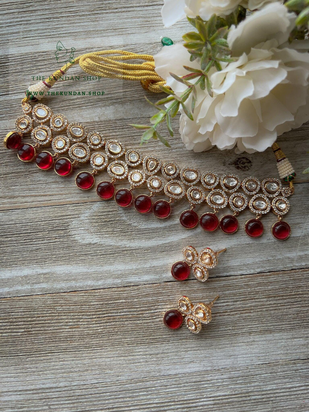 Idol in Ruby Necklace Sets THE KUNDAN SHOP 