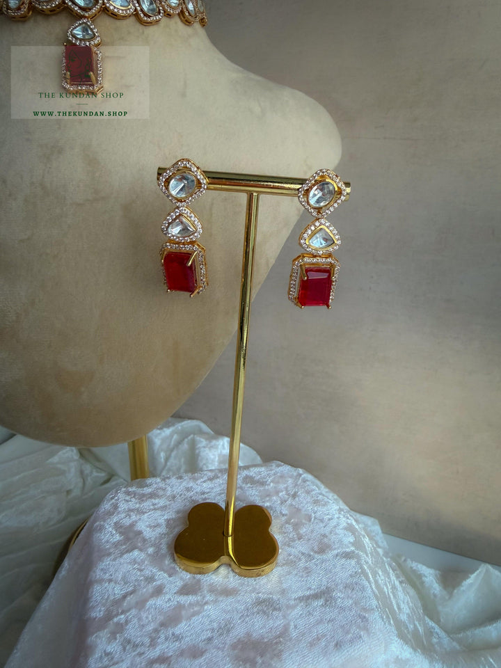 Ruby Opulence // Single Layer Necklace Sets THE KUNDAN SHOP 
